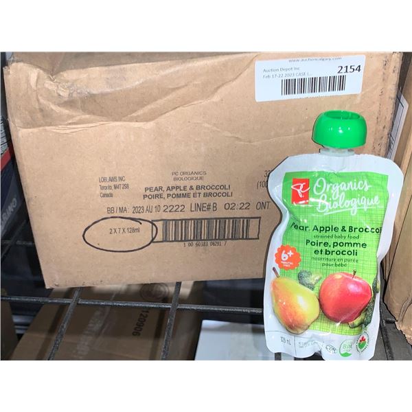 CASE LOT PC pear, apple and broccoli baby food 2 x 7 x 128ml