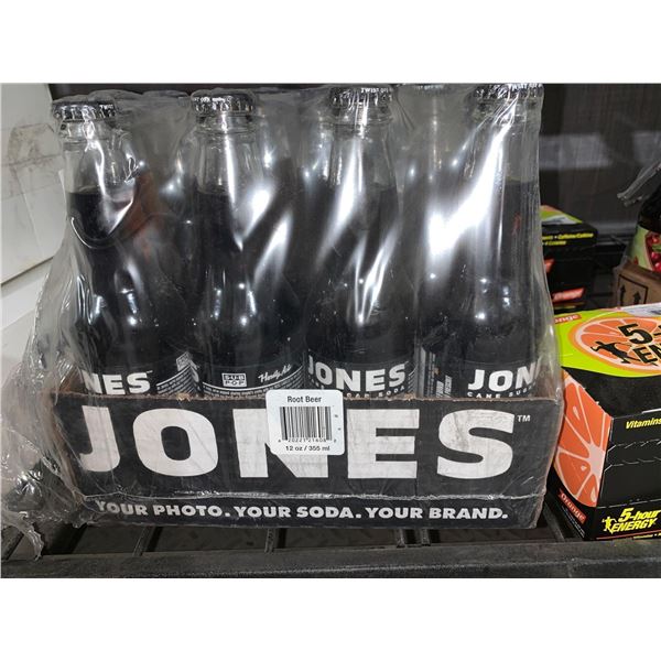 CASE LOT Jones root beer soda 12 x 355ml