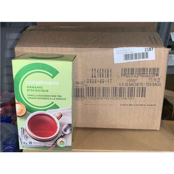 CASE LOT Compliments vanilla rooibos red tea 6 x 20 tea bags