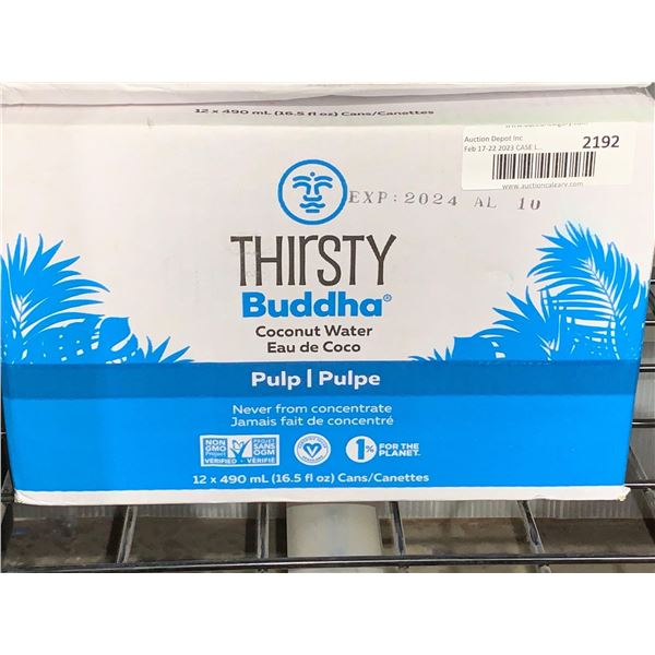 CASE LOT Thirsty buddha coconut water 12 x 490ml