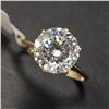 Image 2 : 10K Yellow Gold White Moissanite Laser Cut Test Like Diamond (2.42ct) Ring (~Size 6.25) (~weight 2.2