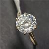Image 3 : 10K Yellow Gold White Moissanite Laser Cut Test Like Diamond (2.42ct) Ring (~Size 6.25) (~weight 2.2