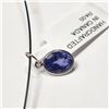 Image 2 : 14K White Gold Tanzanite With High Fashion Chord Necklace (~weight 0.93g), Appraised Retail $815