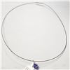 Image 3 : 14K White Gold Tanzanite With High Fashion Chord Necklace (~weight 0.93g), Appraised Retail $815
