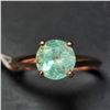 Image 1 : 10K Rose Gold Natural Colombia Emerald(0.9ct) Ring (~Size 6)((~weight 1.65g), Made in Canada, Apprai