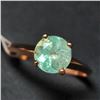 Image 3 : 10K Rose Gold Natural Colombia Emerald(0.9ct) Ring (~Size 6)((~weight 1.65g), Made in Canada, Apprai