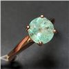 Image 4 : 10K Rose Gold Natural Colombia Emerald(0.9ct) Ring (~Size 6)((~weight 1.65g), Made in Canada, Apprai