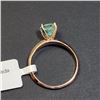 Image 5 : 10K Rose Gold Natural Colombia Emerald(0.9ct) Ring (~Size 6)((~weight 1.65g), Made in Canada, Apprai