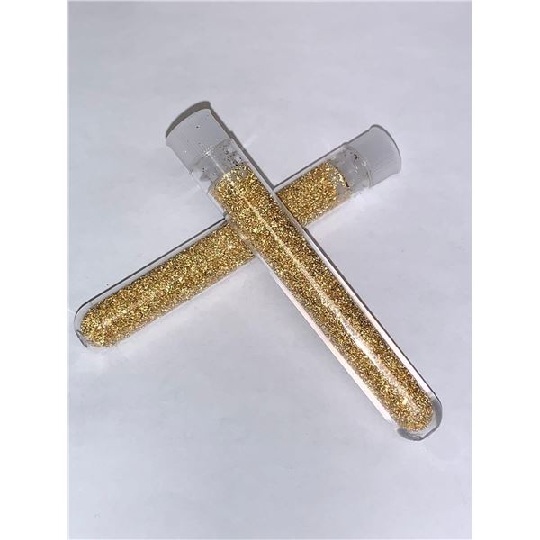 Lot of 2 Large Vials of Golden Flaking materal