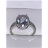 Image 1 : Single Bezel Set Princess Solitaire .85 Carat Engagement / Promise Ring .925 Silver - Size 7