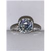 Image 2 : Single Bezel Set Princess Solitaire .85 Carat Engagement / Promise Ring .925 Silver - Size 7
