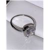 Image 3 : Single Bezel Set Princess Solitaire .85 Carat Engagement / Promise Ring .925 Silver - Size 7