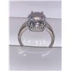 Image 4 : Single Bezel Set Princess Solitaire .85 Carat Engagement / Promise Ring .925 Silver - Size 7