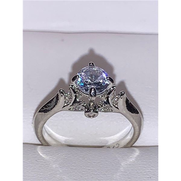 Contemporary design Ladies .75 Carat Solitaire Engagement ring size 7