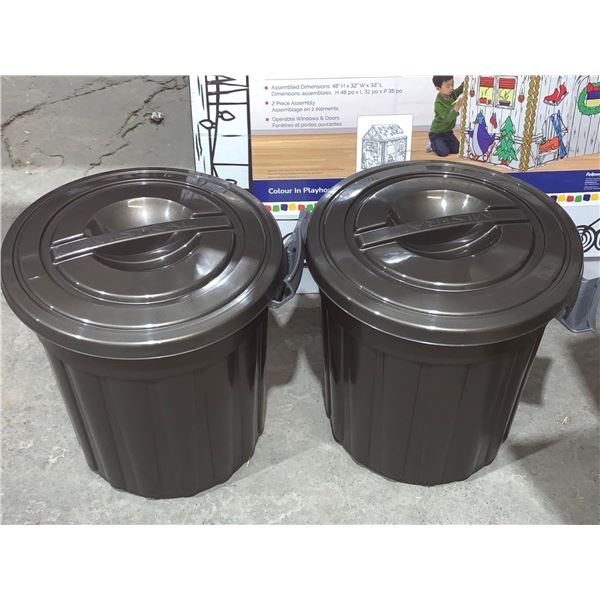 Lot of 2 multi purpose can with locking lid 24L