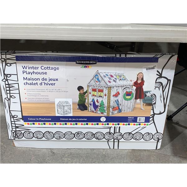 Winter cottage playhouse