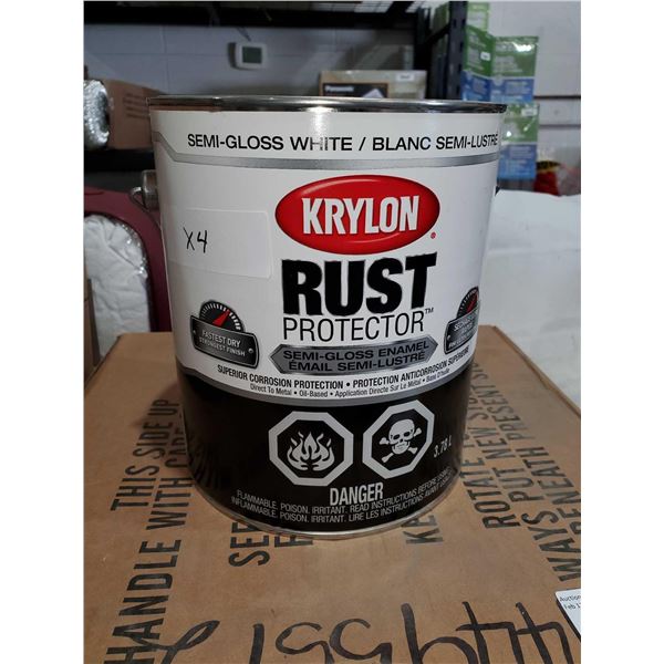 Krylon rust protector semi-gloss white 4 x 3.78L