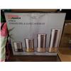 Image 1 : 4 piece stainless steel & glass canister set
