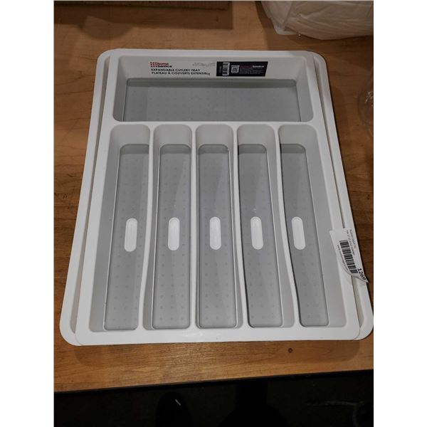 Home basics expandable cutlery tray