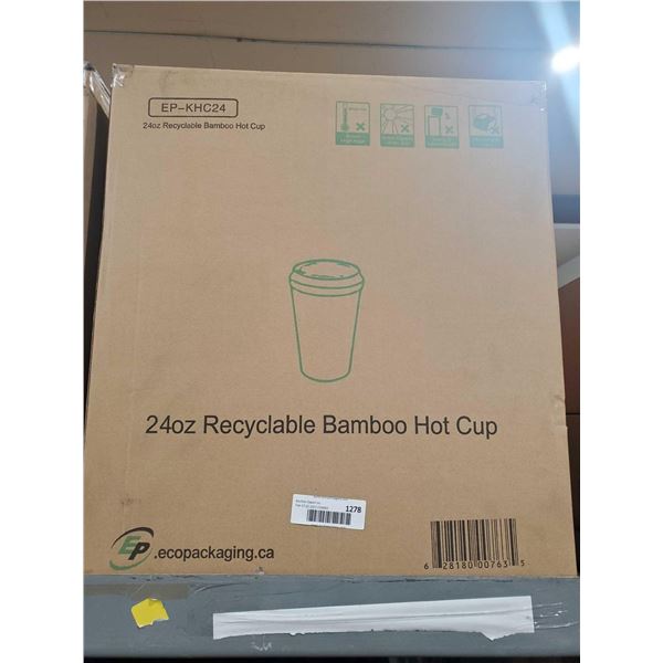 24oz recyclable bamboo hot cup 500pcs