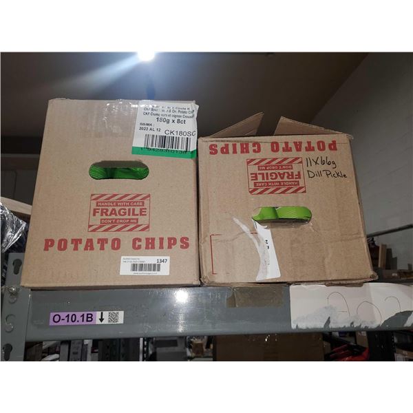 Lot of 2 potato chips sour cream and onion and dill pickle