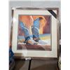 Image 1 : Framed Rose Zivot Western Print  - 26x26"