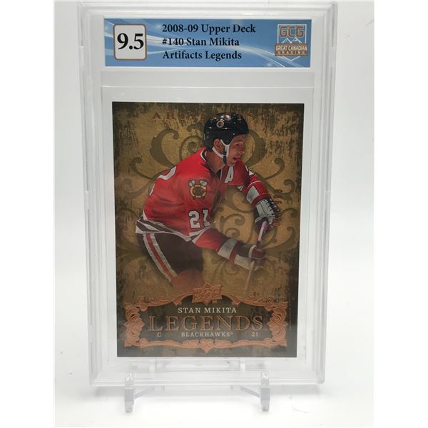 2008-09 UPPER DECK #140 STAN MIKITA ARTIFACTS LEGENDS CGC GRADED 9.5