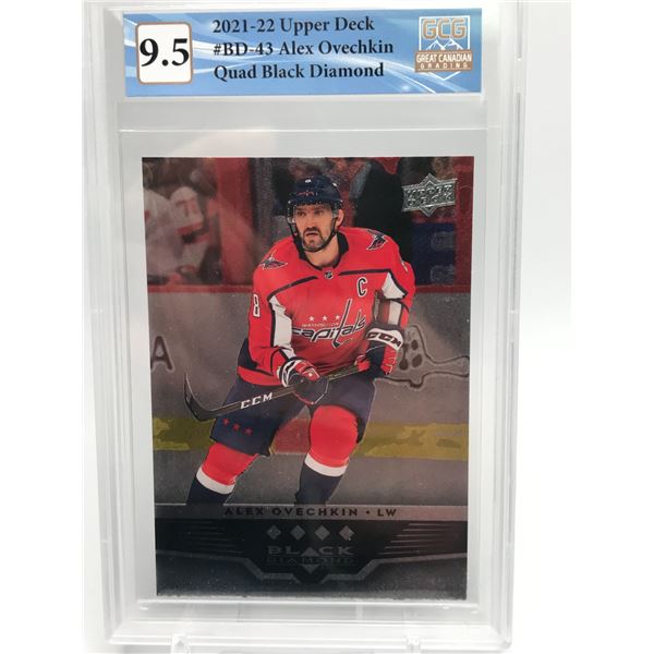 2021-22 UPPER DECK #BD-43 ALEX OVECHKIN QUAD BLACK DIAMOND CGC GRADED 9.5