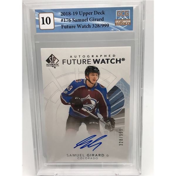 2018-19 UPPER DECK NO. 176 SAMUEL GIRARD FUTURE WATCH 328/999 (GCG 10)