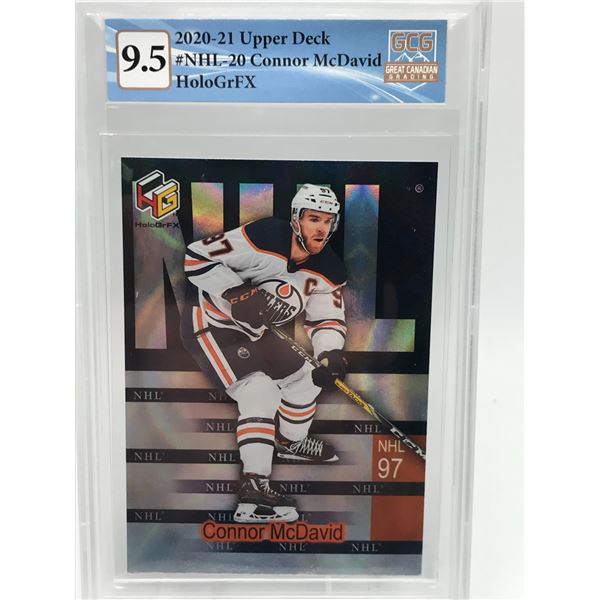 2020-21 UPPER DECK NO. NHL-20 CONNOR MCDAVID HOLOGRFX (GCG 9.5)