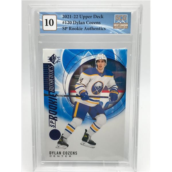 2021-22 UPPER DECK NO. 120 DYLAN COZENS SP ROOKIE AUTHENTICS (GCG 10)
