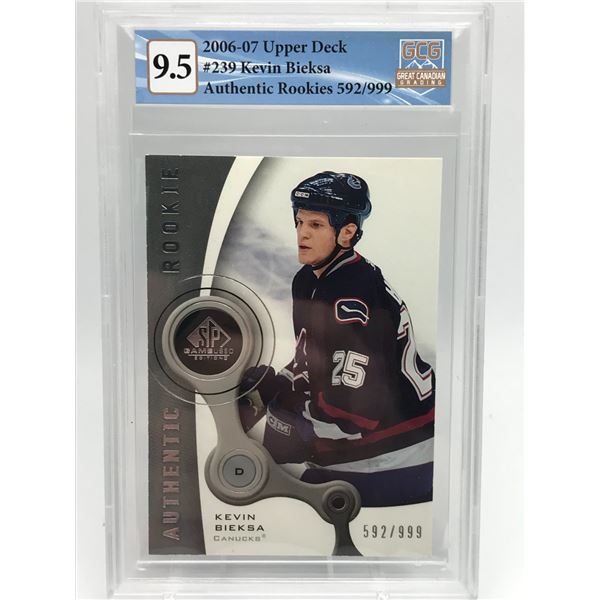 2006-07 UPPER DECK NO. 239 KEVIN BIEKSA LTD ED ROOKIE CARD (GCG 9.5)