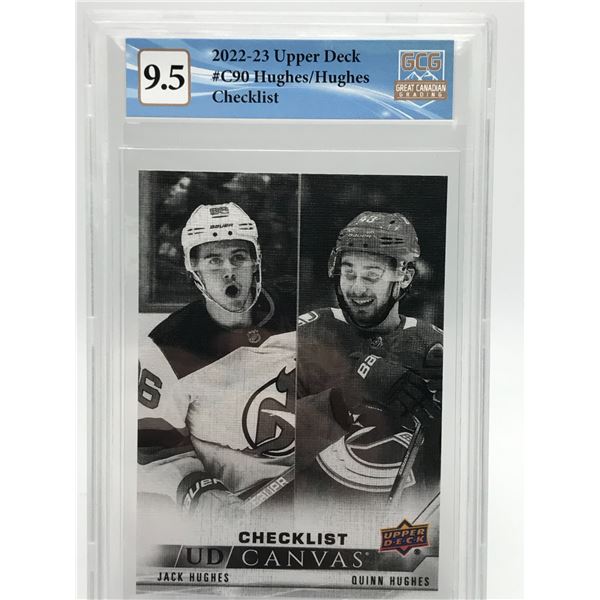 2022-23 UPPER DECK NO. C90 HUGHES/HUGHES (GCG 9.5)