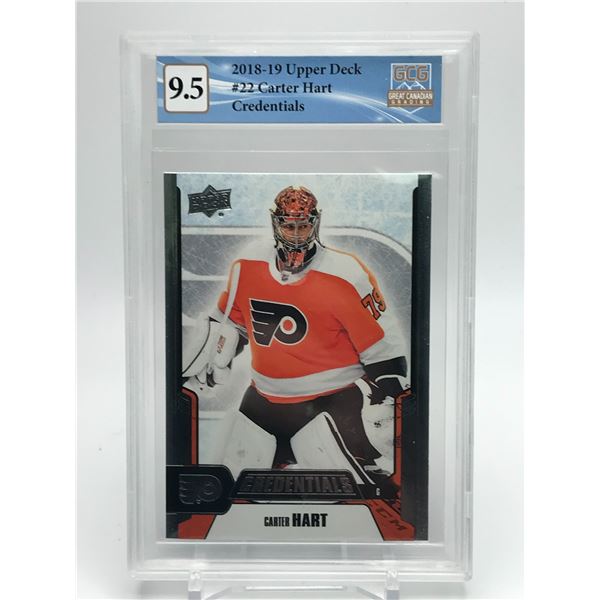 2018-19 UPPER DECK NO. 22 CARTER HART (GCG 9.5)