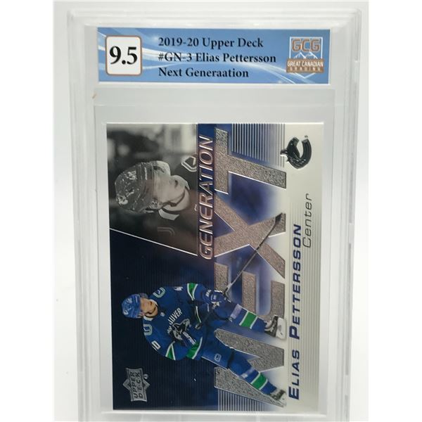 2019-20 UPPER DECK NO. GN 3 ELIAS PETTERSSON ROOKIE CARD (GCG 9.5)