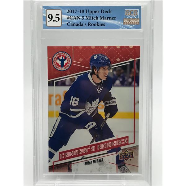 2017-18 UPPER DECK NO. CAN 5 MITCH MARNER ROOKIE CARD GCG 9.5)