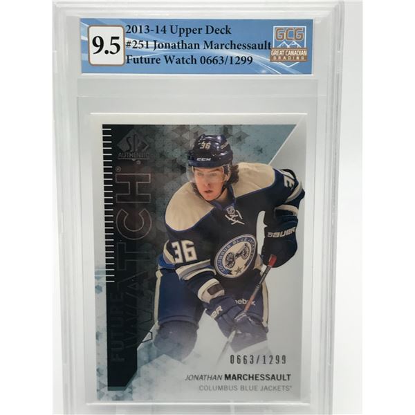 2013-14 UPPER DECK NO. 251 JONATHAN MARCHESSAULT LTD ED ROOKIE CARD (GCG 9.5)