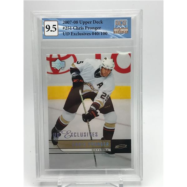 2007-08 UD EXCLUSIVES 040/100 CHRIS PRONGER (GCG 9.5)