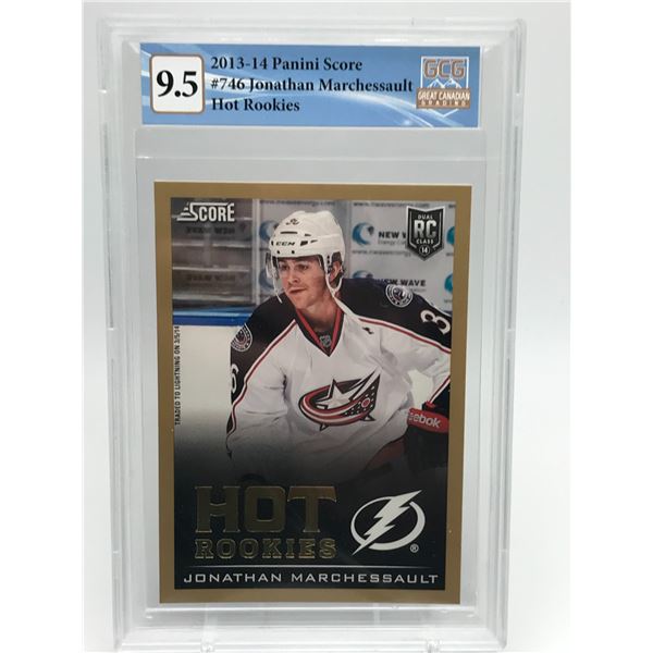 2013-14 PANINI SCORE NO. 746 JONATHAN MACHESSAULT ROOKIE CARD (GCG 9.5)
