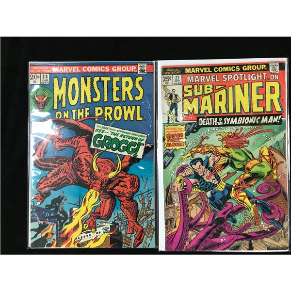 MONSTERS ON THE PROWL #23 AND SUB-MARINER #27 (MARVEL COMICS)