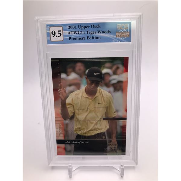 2001 UD PREMIERE EDITION NO. TWC11 TIGER WOODS (GCG 9.5)