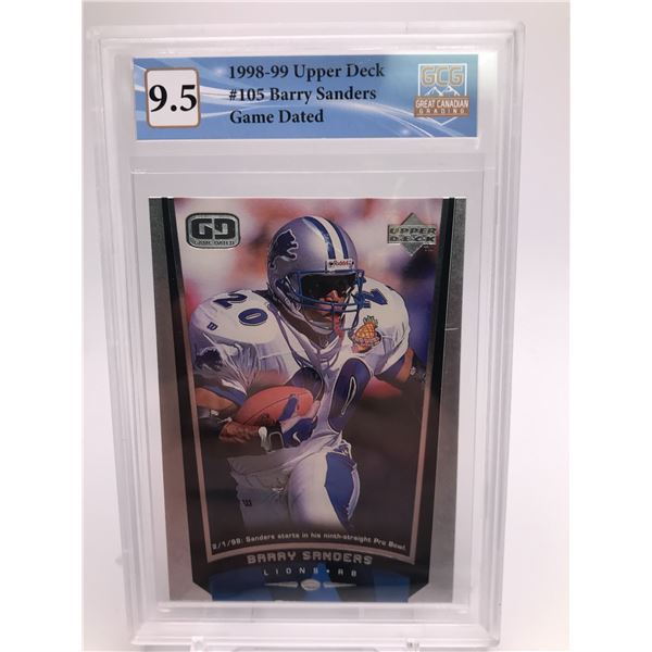 1998-99 UPPER DECK NO. 105 BARRY SANDERS (GCG 9.5)