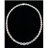 Image 1 : Multistone Sapphire & Diamond 14k Gold Necklace