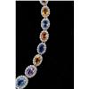 Image 5 : Multistone Sapphire & Diamond 14k Gold Necklace