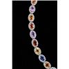 Image 7 : Multistone Sapphire & Diamond 14k Gold Necklace