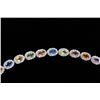 Image 9 : Multistone Sapphire & Diamond 14k Gold Necklace