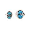 Image 1 : Two Zuni Effie C. Turquoise Snake Effigy Rings