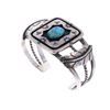 Image 2 : Navajo Shadowbox  Pawn Style Sterling Bracelet