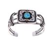 Image 5 : Navajo Shadowbox  Pawn Style Sterling Bracelet