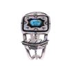 Image 7 : Navajo Shadowbox  Pawn Style Sterling Bracelet